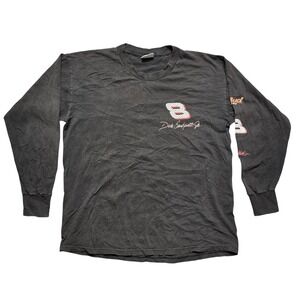 VINTAGE Y2K Dale Earnhardt Jr‎ L/S Shirt Mens XL Black Bud Racing #8